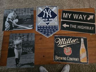 Various tin novelty signs