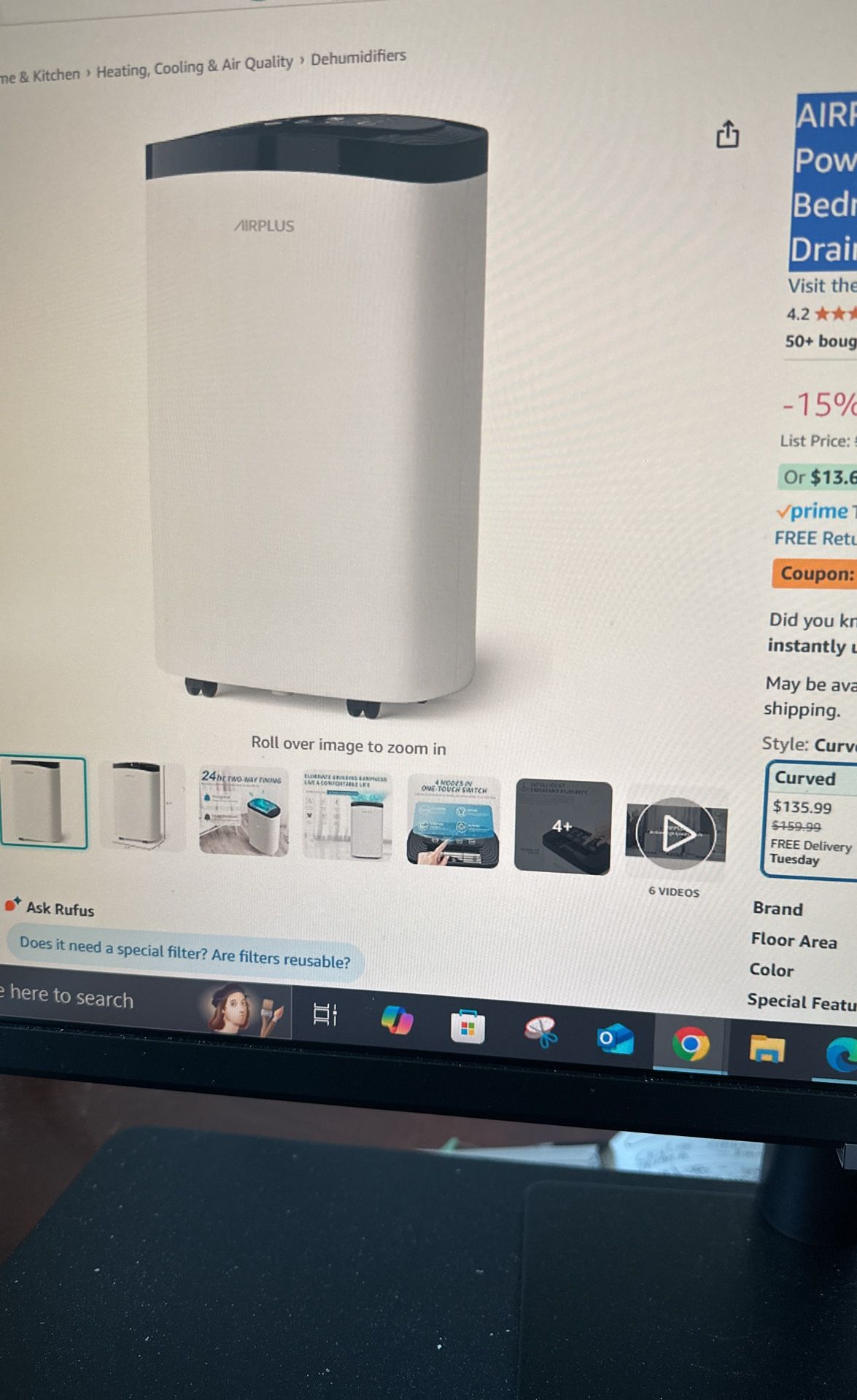 Dehumidifier 1500 Sq Ft