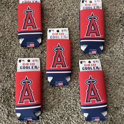 Los Angeles Angels 12 oz Slim Can 2 Sided Design Koozie Cooler 