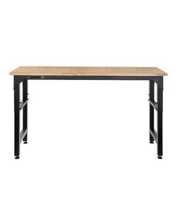 Husky 72 in. W x 23 in. D Adjustable Height Workbench Solid Wood Top |