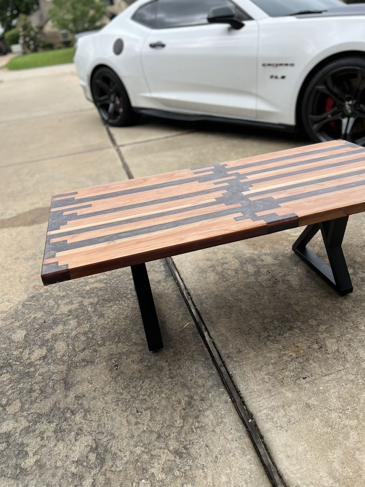 Cherry Wood And Epoxy Coffee Table
