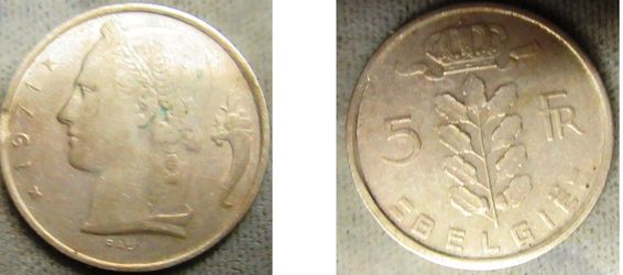 Belgium  5 Francs 1971