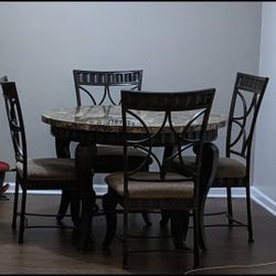 Marble Top Metal Dinet Set