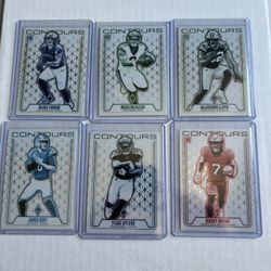 6 NFL Football Card Lot Bundle Insert 2024 Phoenix Rc Rookie Contours 