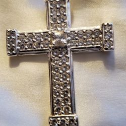 925 CRP CZ Beautiful Cross Pendant - 2 1/8"