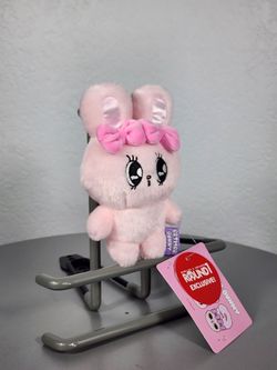 5" Esther Bunny Pink Ribbon Standing Plush