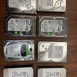 Lot of 8 Used 3.5" SATA HDDs - Seagate, WD, HGST, Toshiba  