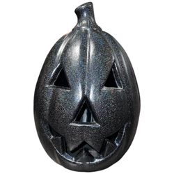 RARE! General Foam Plastics Black Glitter Halloween Jack O Lantern Blow Mold 21"