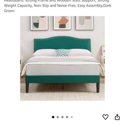 VECELO Full Bed Frame Platform Bed Frame with Upholstered Headboard, 