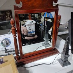 Vintage Mahogany Adjustable Mirror