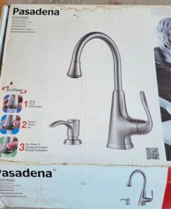 New Pfister Pasadena Single-Handle Bar Faucet in Stainless Steel. Retails $140 With Taxes! Missing Soap Dispenser Bottle!!