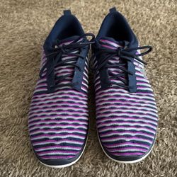 Nike Flynit Purple, Navy and Grey Size 6Youth/7.5Women’s