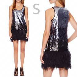 NWT Michael Kors Feather Sequin Dress Size S Holiday Party Dress