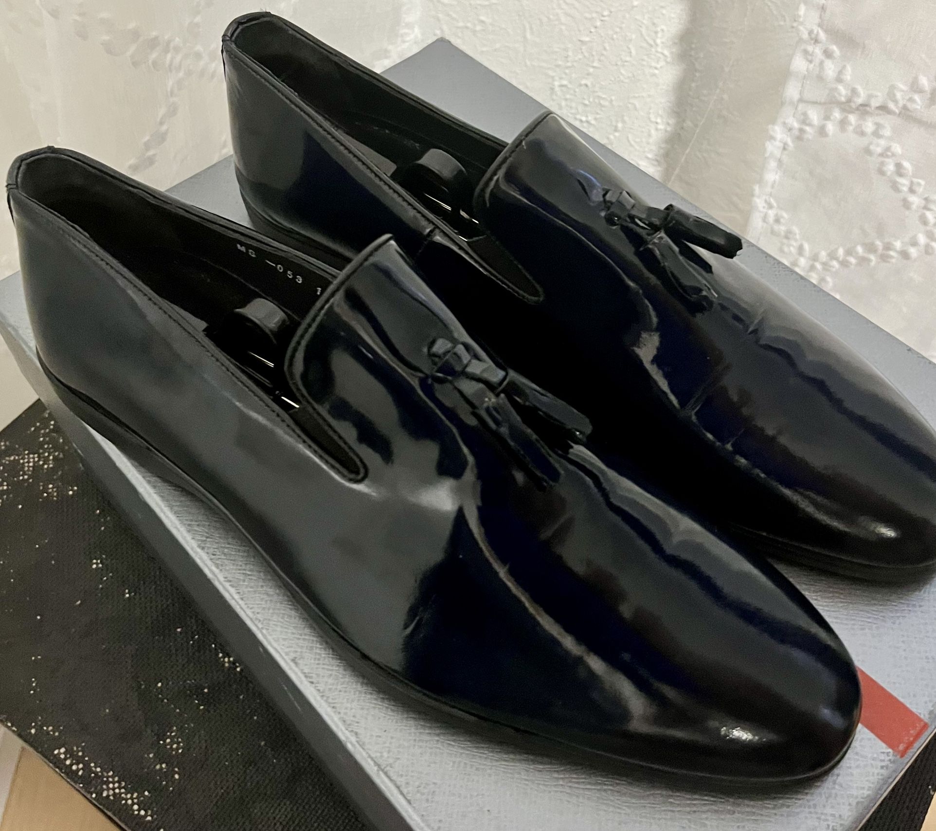 Prada Blue Patent leather Shoes. Worn Only Once!