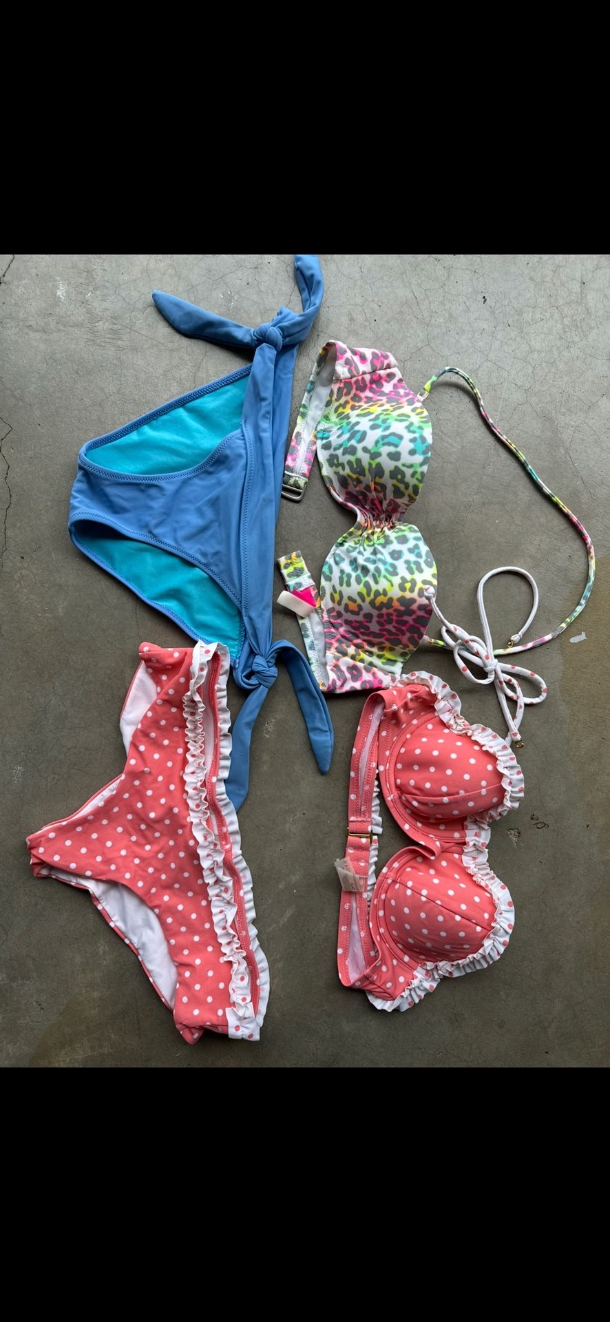 Victoria's Secret swim/ bikinis size extra small on all (25$ for both sets) they are like new