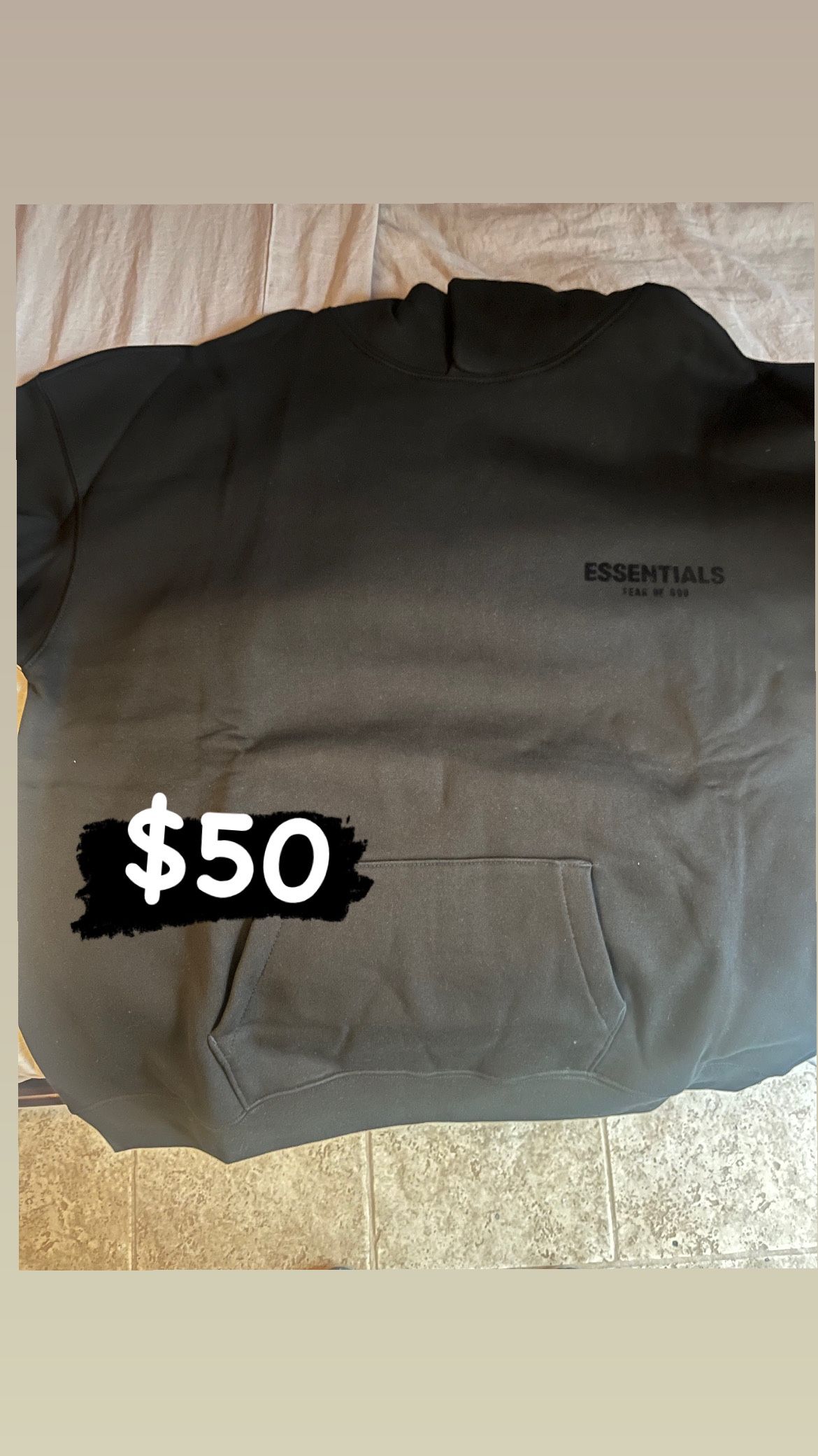 Black Essentials Hoodie