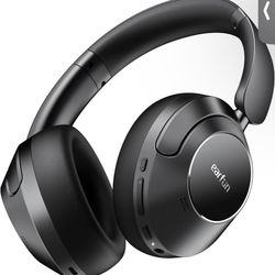 EarFun Wave Pro Active Noise Canceling Headphones, Wireless Over Ear Bluetooth Headphones, LDAC Hi-Res Sound, 5 Mics AI Clear Call, 80H Playtime, Mult