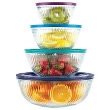 🥣 Pyrex 100+ Years Glass Mixing Bowls – 8-Piece Set