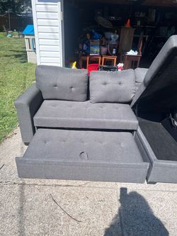 Grey Sectional with Chaise Storage