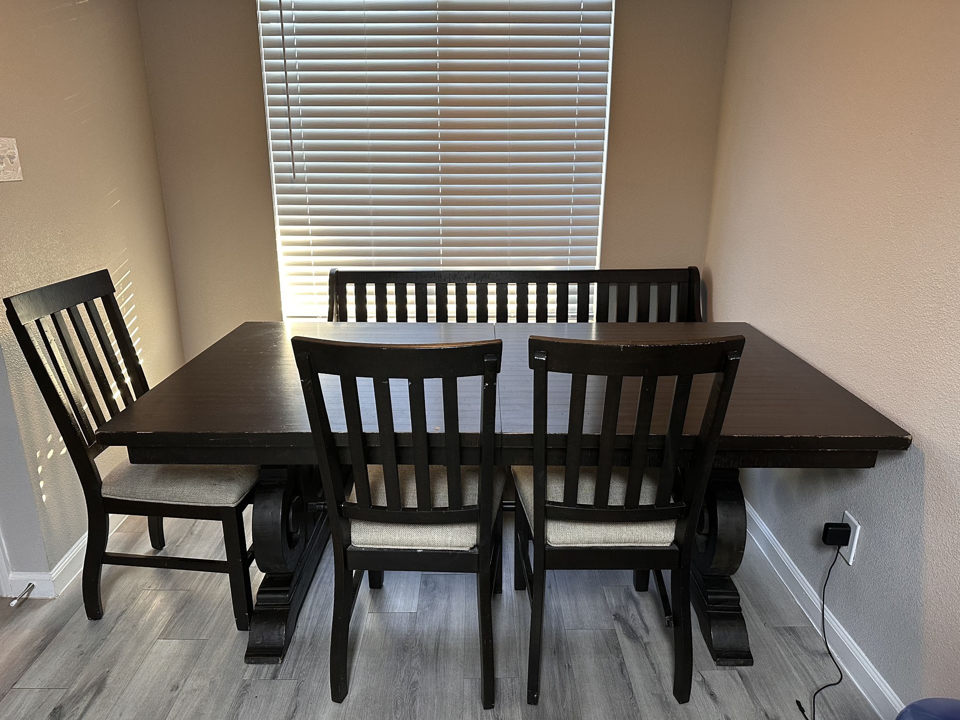 Dinning Table, 4 Chairs, And Bench. Also Comes With Extension,All Products : American Fashion Style Bags On Sale