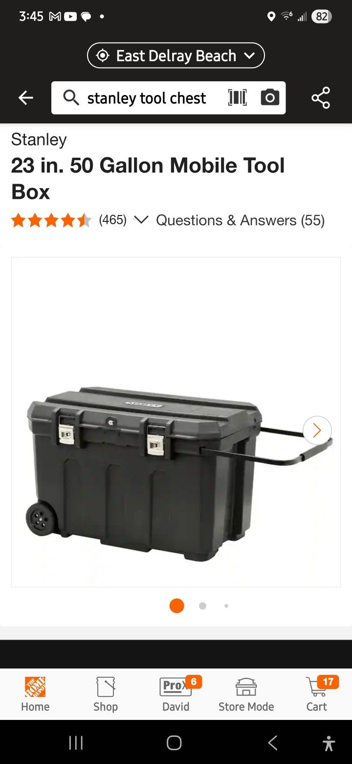 Stanley 50gal  Tool Chests 3 Available 