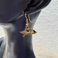 Gold-Tone Pelican Dangle Earrings Bird Jewelry Lot G-11