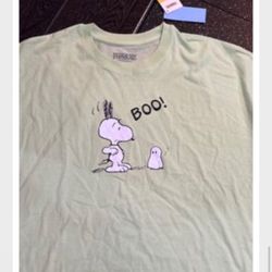 Snoopy Peanuts Ghost Boo Halloween XXL Women’s t shirt Green New