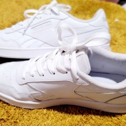 Reebok Court Advance White Cold Grey Gum Leather Low Top Athletic Sneaker