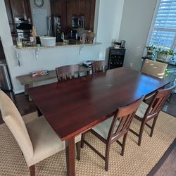Solid Wood Dining Room Table & 6 Chairs