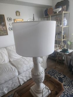 33 in vintage lamp and shade.