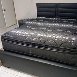 $550 Queen Bed Frame With Mattress And Box Spring Brand New Free Delivery 