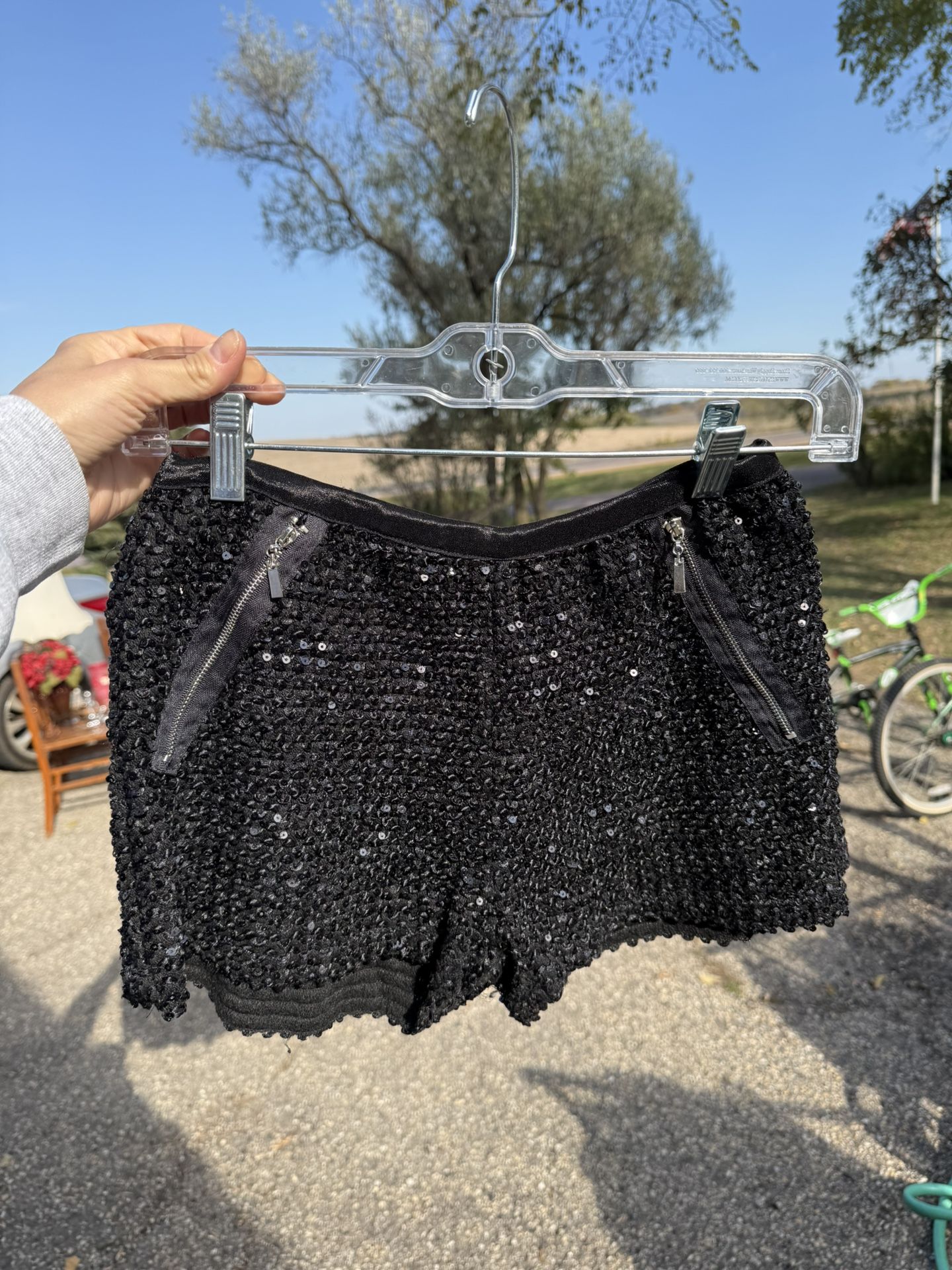 Sequin Black Booty Shorts 