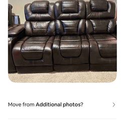 Leather Reclining Sofa ,Bar Stool And Tv Stand