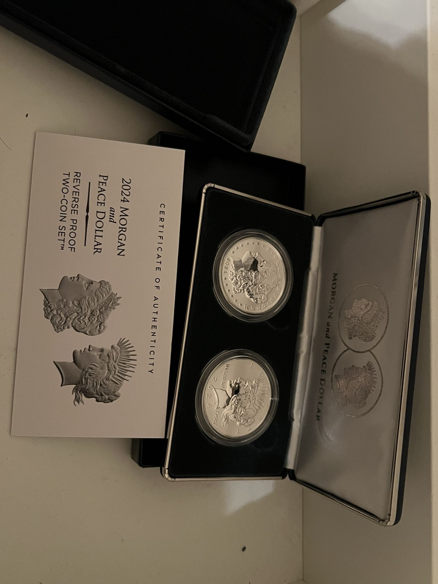  2024 S Reverse Proof $1 Morgan and Peace Silver Dollar 2pc Set
