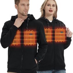 Heated Hoodies for Men Women with Battery Pack, Zip Up Hooded Sweatshirt, Heating Jacket Unisex Hunting Fishing