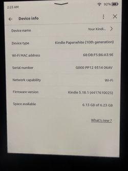 Kindle Paperwhite 10th Generation