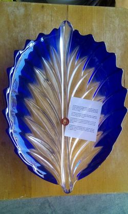 Blue Crystal Serving Dish