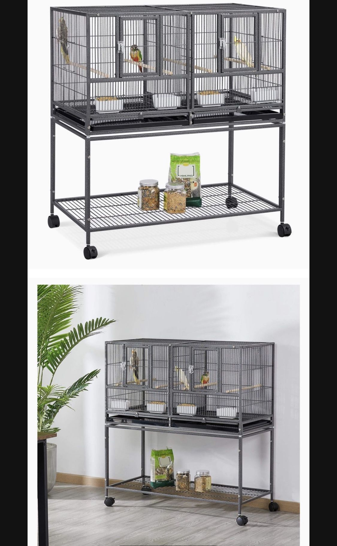 New 41.5” Bird Cage with Rolling Stand