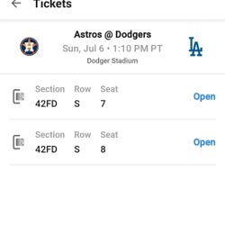 Dodgers Vs Astros 7/6 @ 1:10 PM