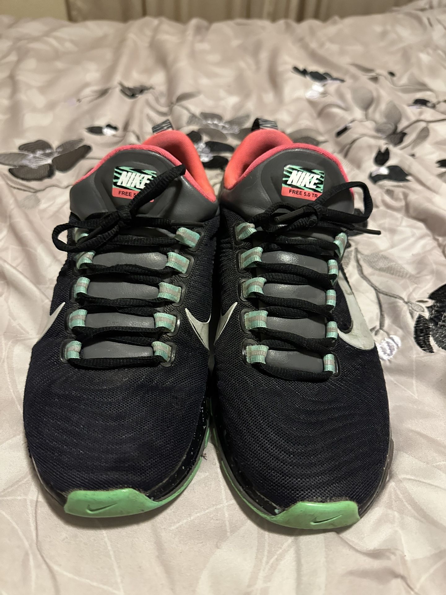 Nike Free 5.0 TR Fit Black/Gray Mint Coral – Size 9.5