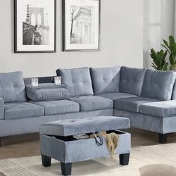 Allen Parkway Sectional & Ottoman - Both In Stock