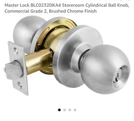 9013: New Master Lock BLC0232DKA4 Storeroom Cylindrical Ball Knob, Commercial Grade 2, Brushed Chrome Finish