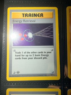 Pokemon card shadowless 1st edition energy retrieval