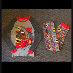 NEW Disney Cars Lightening McQueen Race Car Long Sleeves Shirt Top Pants Pajamas Set