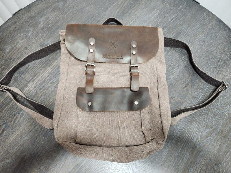 Men's Canvas And Leather Backpack