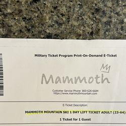 Mammoth Lift Ticket