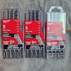 Milwaukee
4-Cutter SDS-PLUS Carbide Hammer Drill Bits(5-Piece) X3