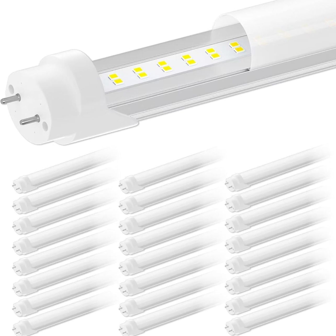 T8 Led Bulbs 4 Foot, 24-Pack 28W 4000Lm Daylight, 4ft Led Bulbs T8 T10 T12 Led Tube Light Replace F32T8 Fluorescent Tubo, Dual-End, Ballast Bypass, Fr