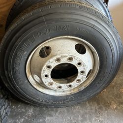 10R-22.5 Two Semi New Tires 