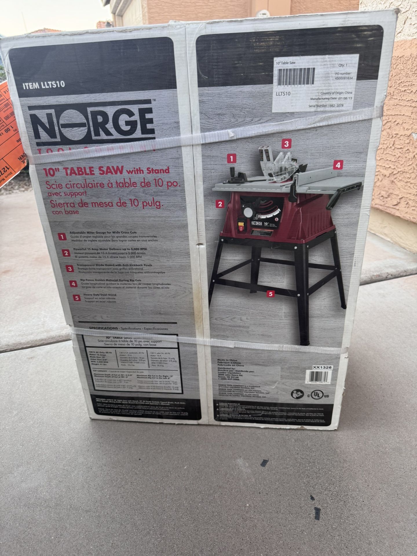 10” Table Saw With Stand
